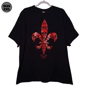 Rev. Zombie's House of Voodoo Skull Fleur-de-lis USED Shirt (2XL, New Orleans)